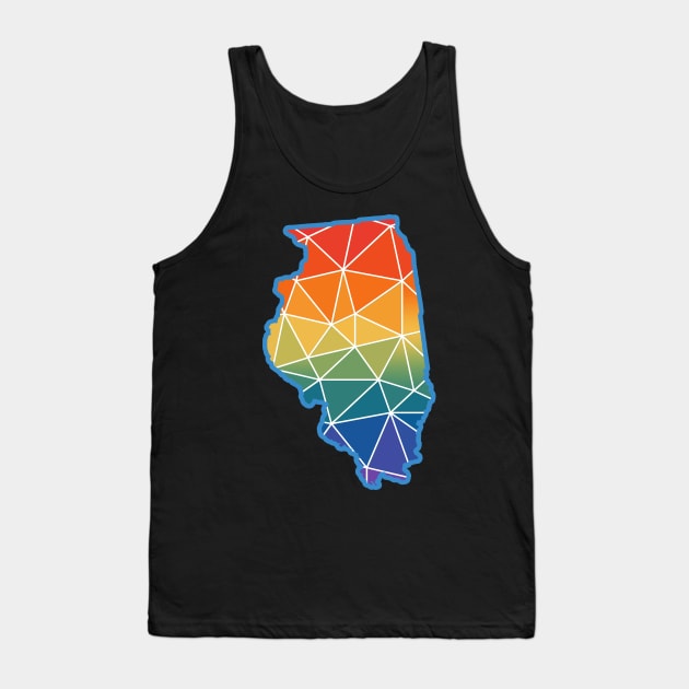 Illinois pride LGBT LGBTQ rainbow polygon Tank Top by LiquidLine